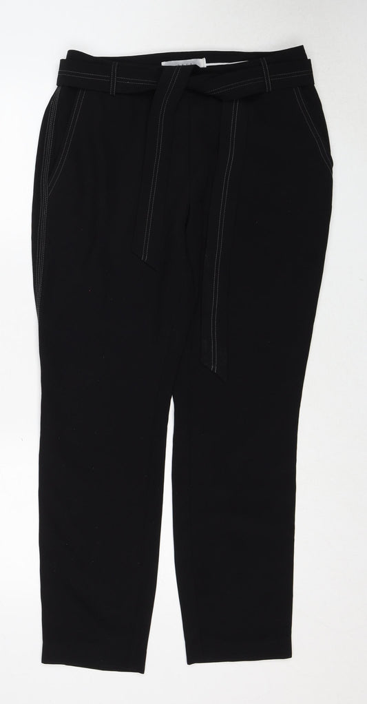 YAYA Womens Black Polyester Trousers Size 10 Regular Zip - Contrast Stitching