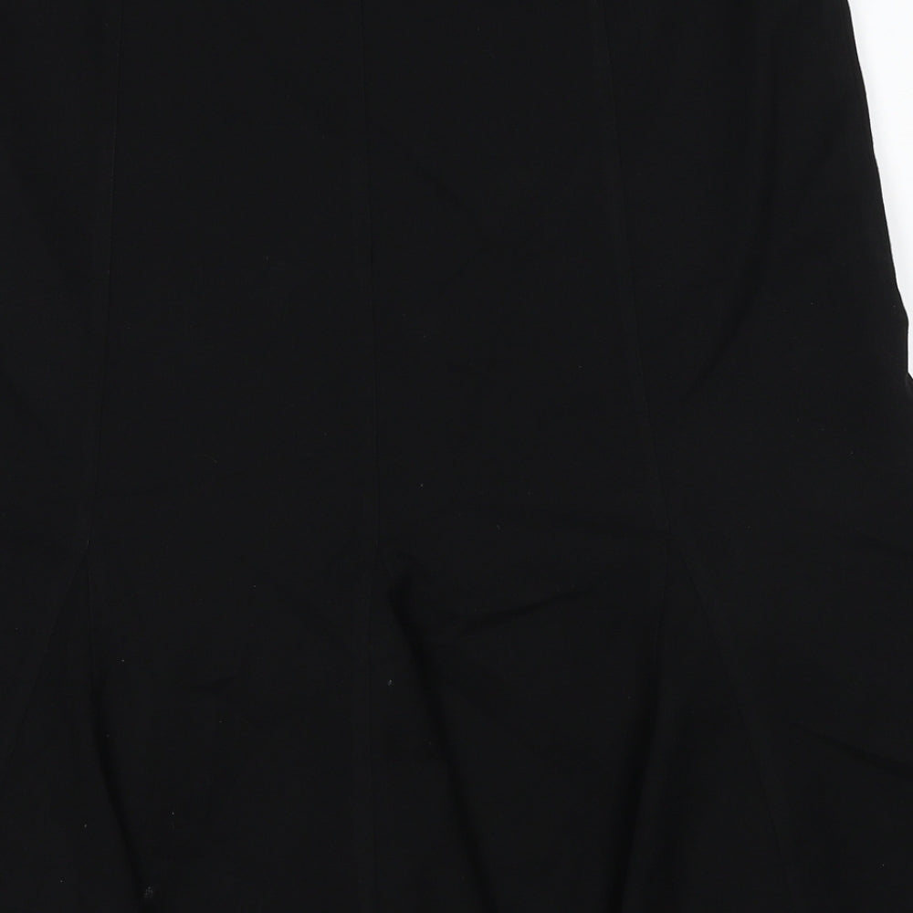 NEXT Womens Black Polyester Swing Skirt Size 12 Zip