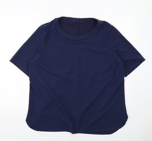 NEXT Womens Blue Polyester Basic T-Shirt Size 20 Round Neck