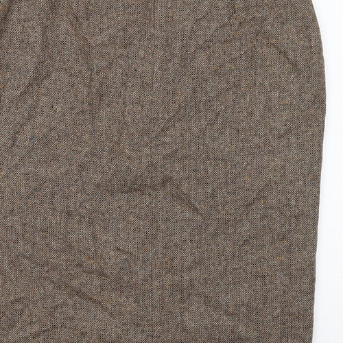 St. Bernard Womens Brown Wool A-Line Skirt Size 16 Zip