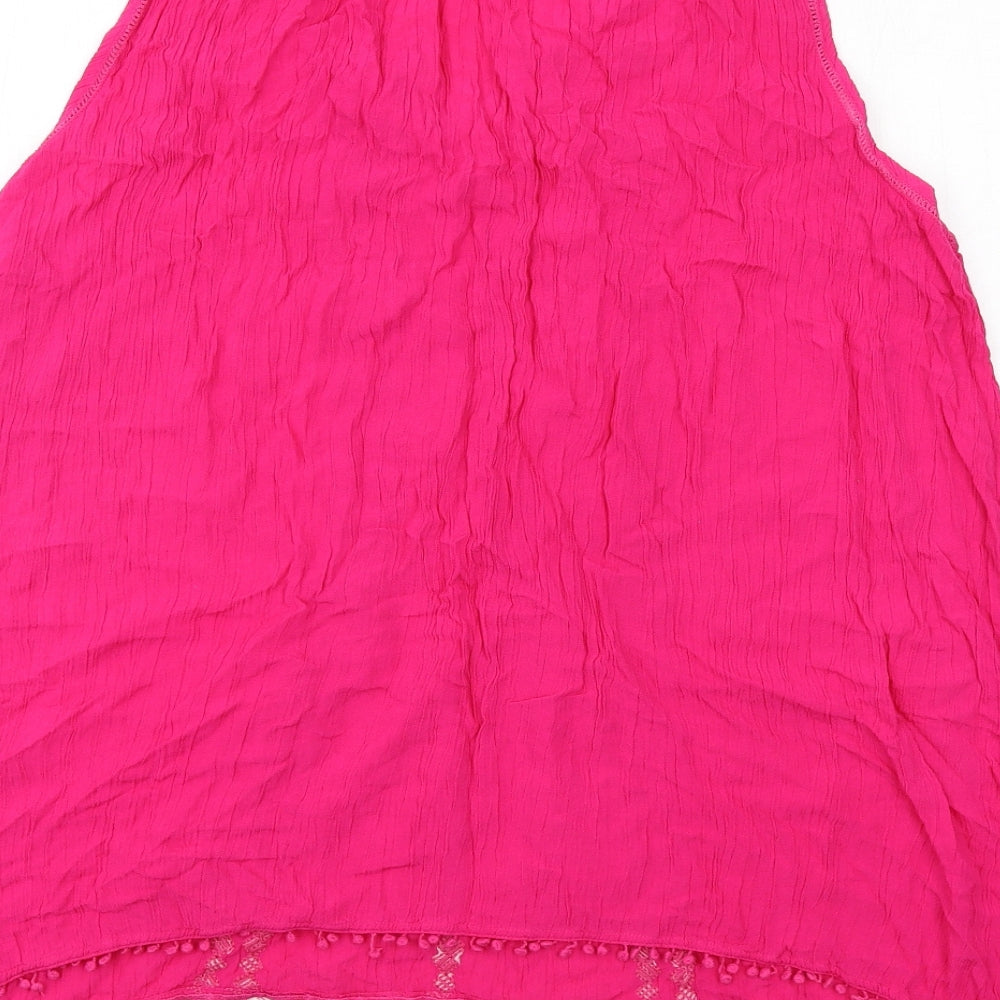 Bonmarché Womens Pink Viscose Basic Tank Size 24 V-Neck