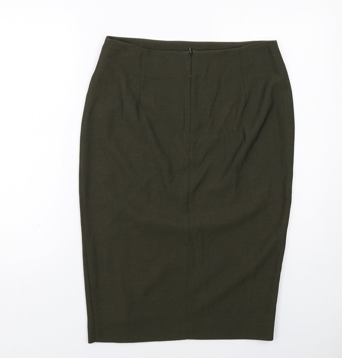 Marks and Spencer Womens Green Polyester Straight & Pencil Skirt Size 14 Zip