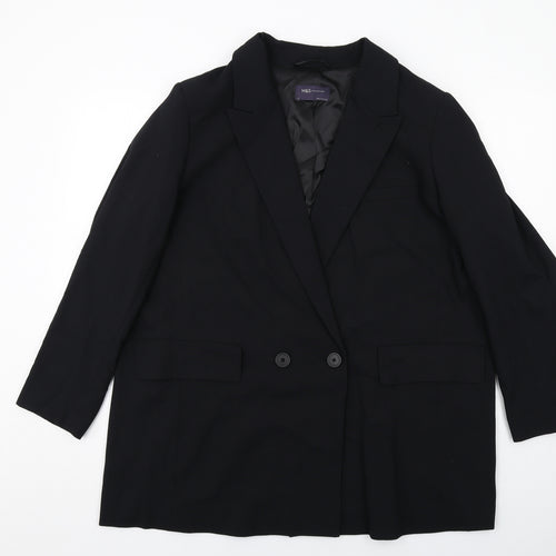 Marks and Spencer Womens Black Polyester Jacket Suit Jacket Size 20