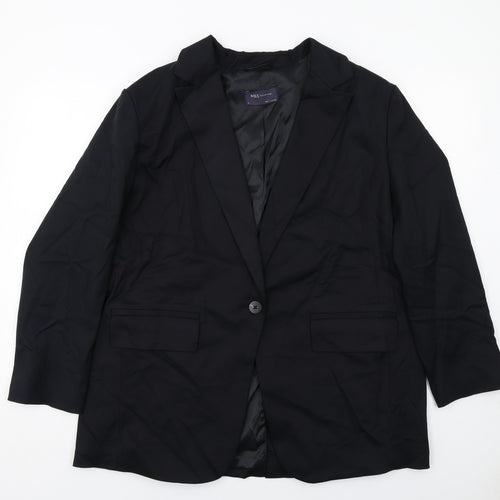 Marks and Spencer Womens Black Lyocell Jacket Suit Jacket Size 16