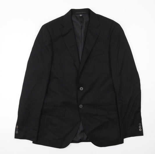 Marks and Spencer Mens Black Polyacrylate Fibre Jacket Suit Jacket Size 38 Regular
