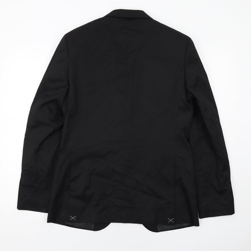 Marks and Spencer Mens Black Polyacrylate Fibre Jacket Suit Jacket Size 38 Regular