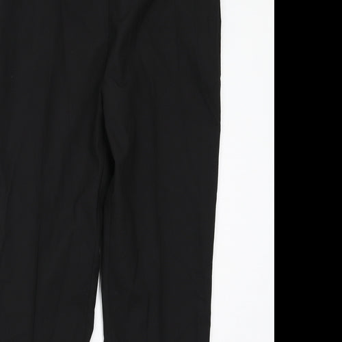 Marks and Spencer Boys Black Polyester Chino Trousers Size 13-14 Years Regular Zip