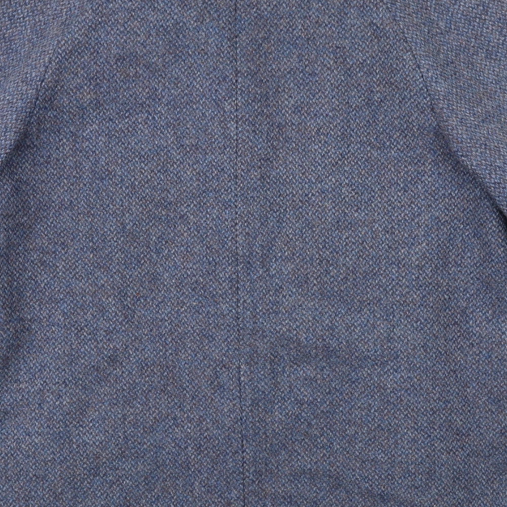 EWM Womens Blue Geometric Jacket Size 18 Button