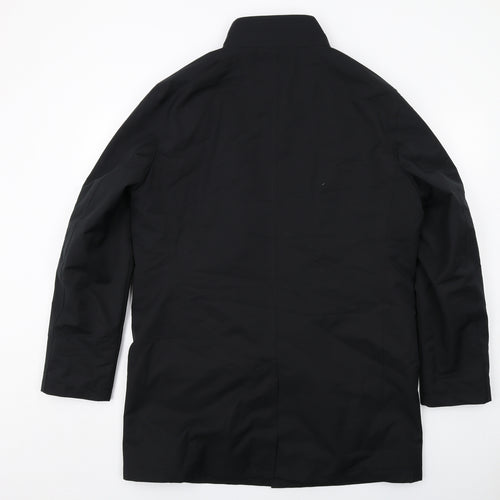 Marks and Spencer Mens Black Pea Coat Coat Size XL Zip