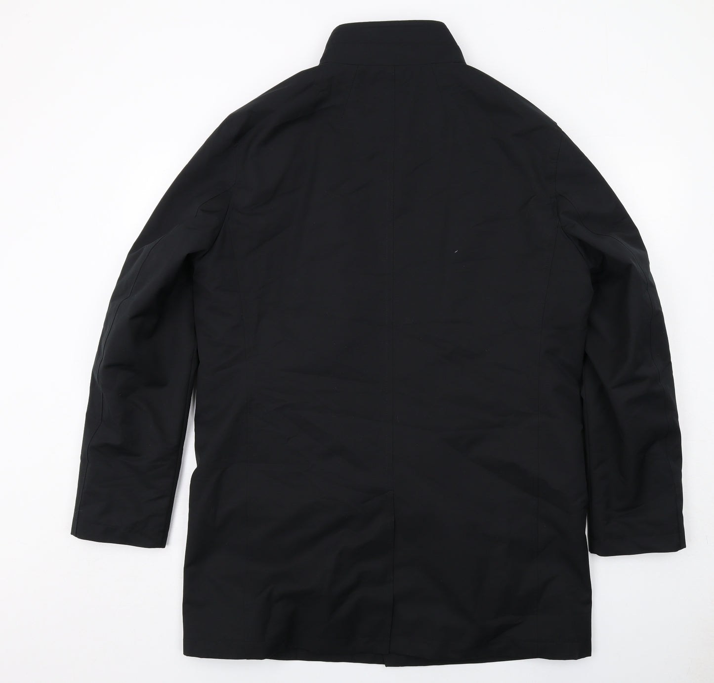 Marks and Spencer Mens Black Pea Coat Coat Size XL Zip