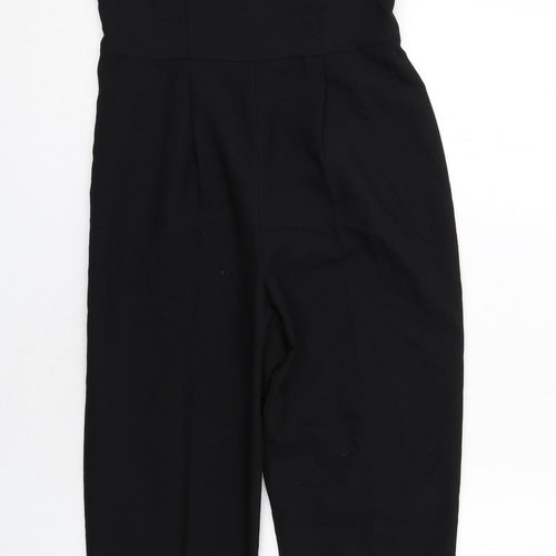 Miss Selfridge Womens Black Viscose Jumpsuit One-Piece Size 10 Zip - Shoulder Detail