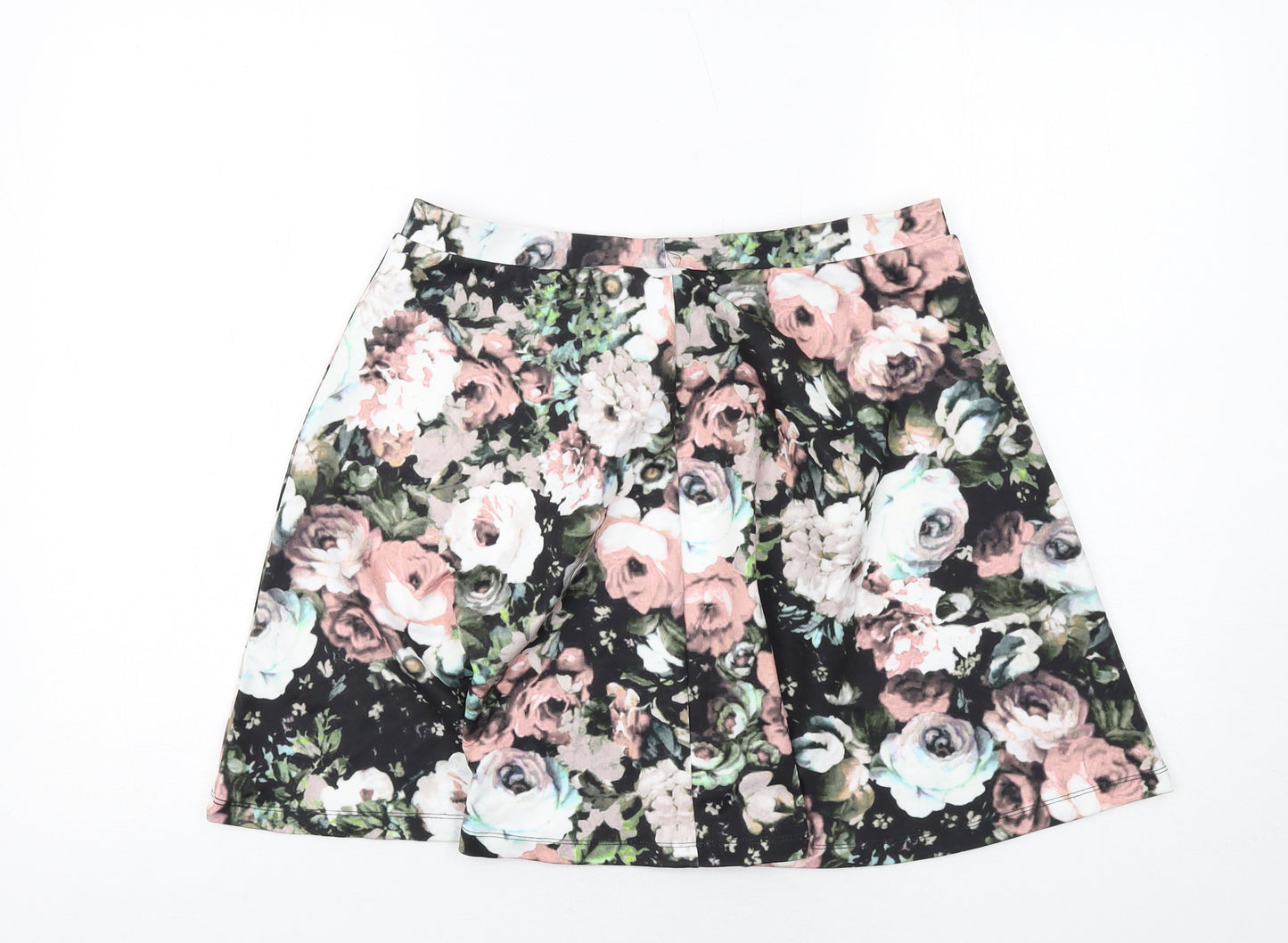 Only Womens Multicoloured Floral Polyester A-Line Skirt Size L