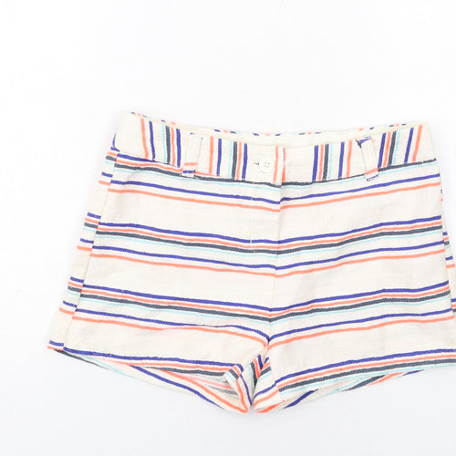 NEXT Girls Multicoloured Striped Polyester Boyfriend Shorts Size 12 Years Regular Zip