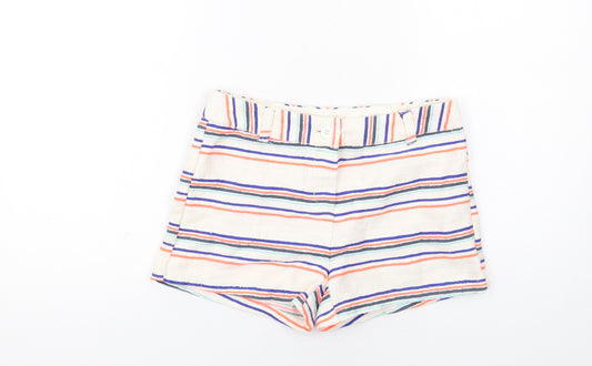 NEXT Girls Multicoloured Striped Polyester Boyfriend Shorts Size 12 Years Regular Zip