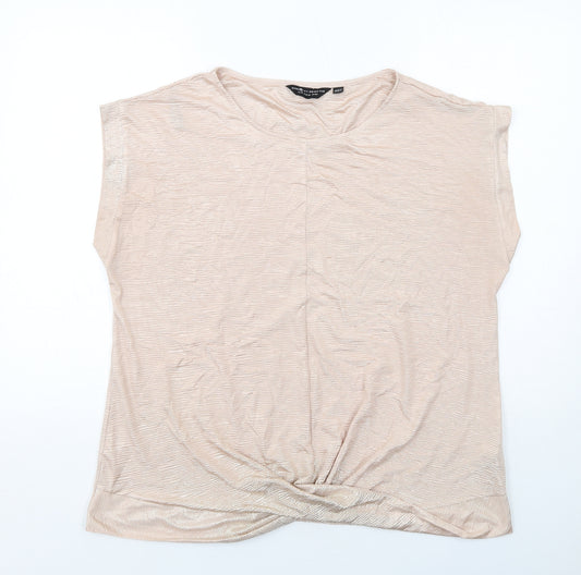 Dorothy Perkins Womens Ivory Polyester Basic T-Shirt Size 20 Round Neck