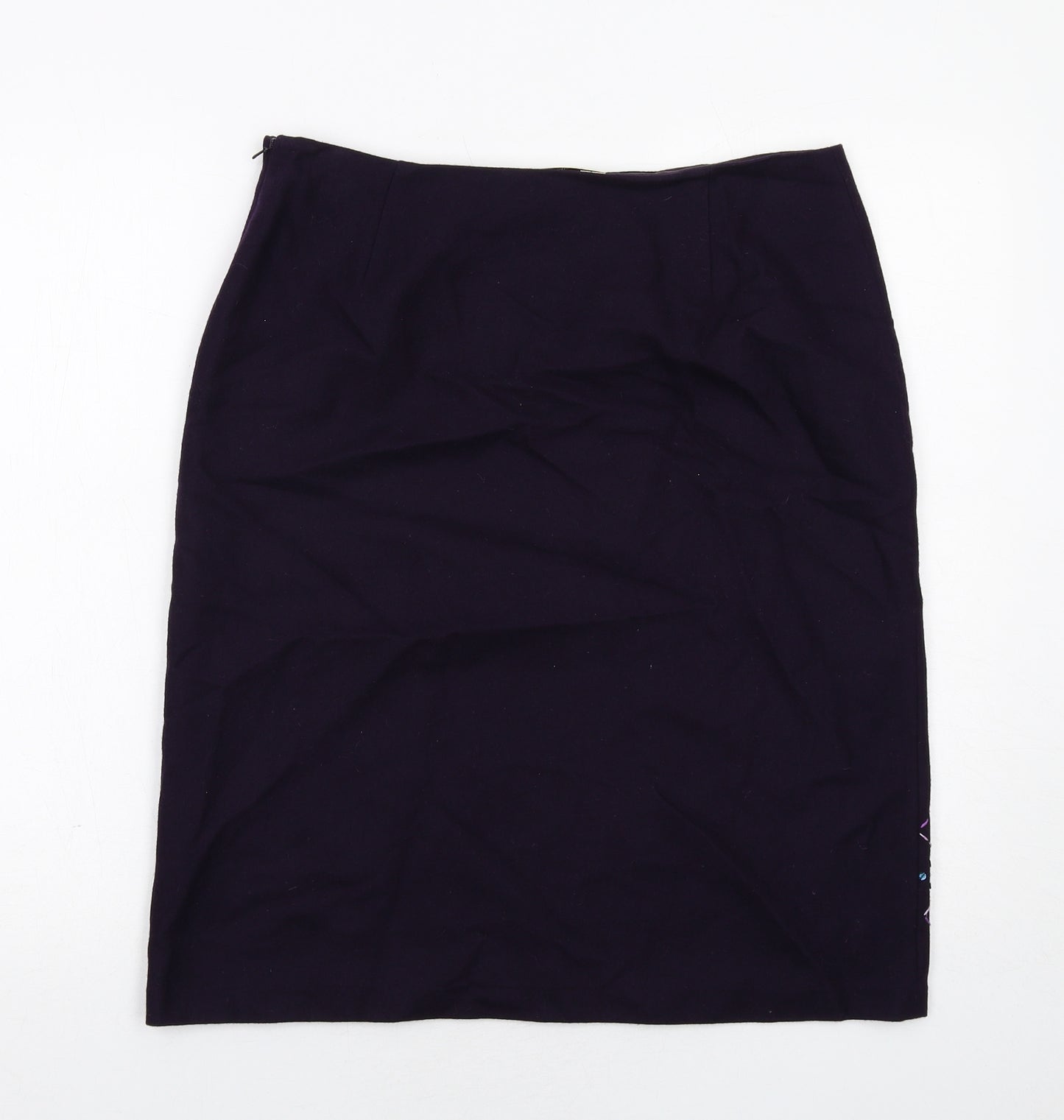 Dorothy Perkins Womens Purple Geometric Polyester A-Line Skirt Size 14 Zip