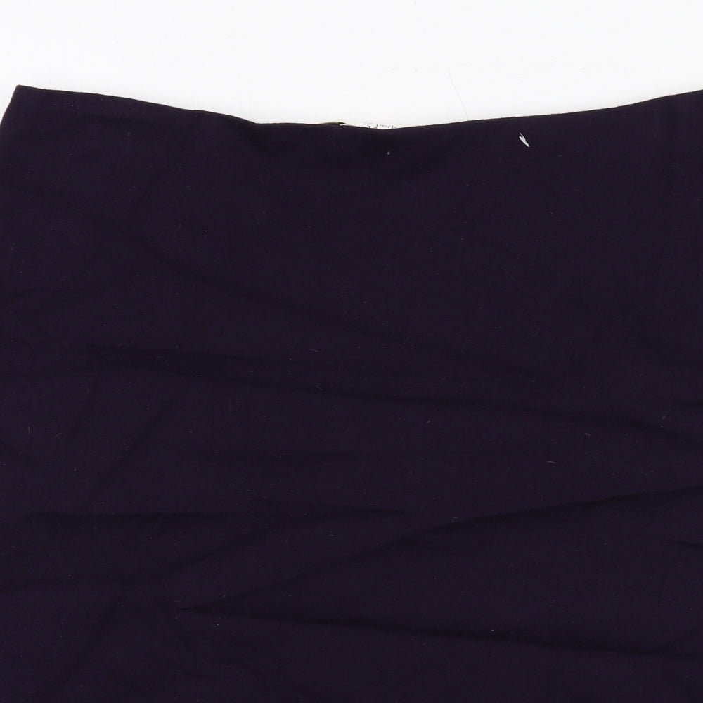 Dorothy Perkins Womens Purple Geometric Polyester A-Line Skirt Size 14 Zip