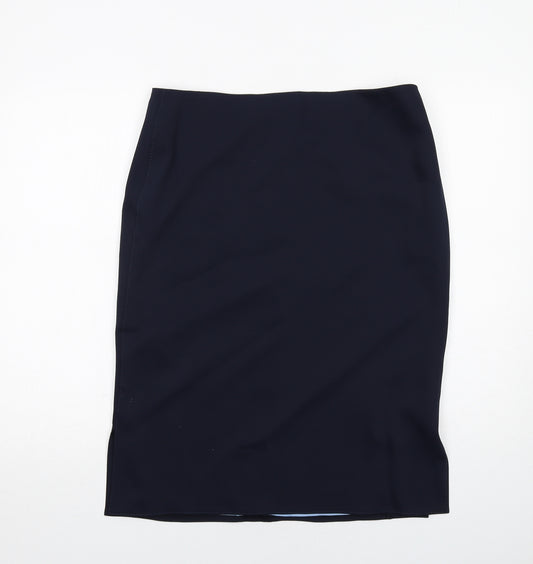 Debenhams Womens Blue Polyester A-Line Skirt Size 16 Zip