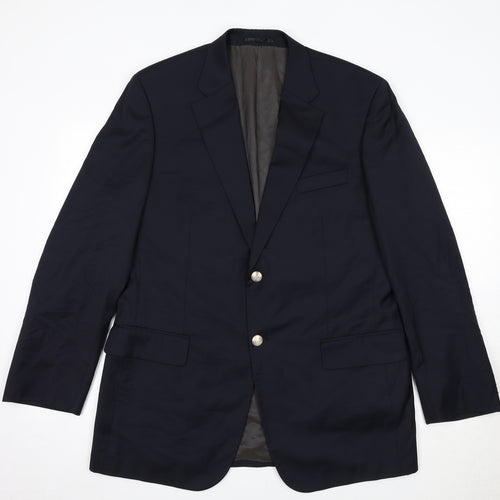 Austin Reed Mens Blue Wool Jacket Blazer Size 46 Regular