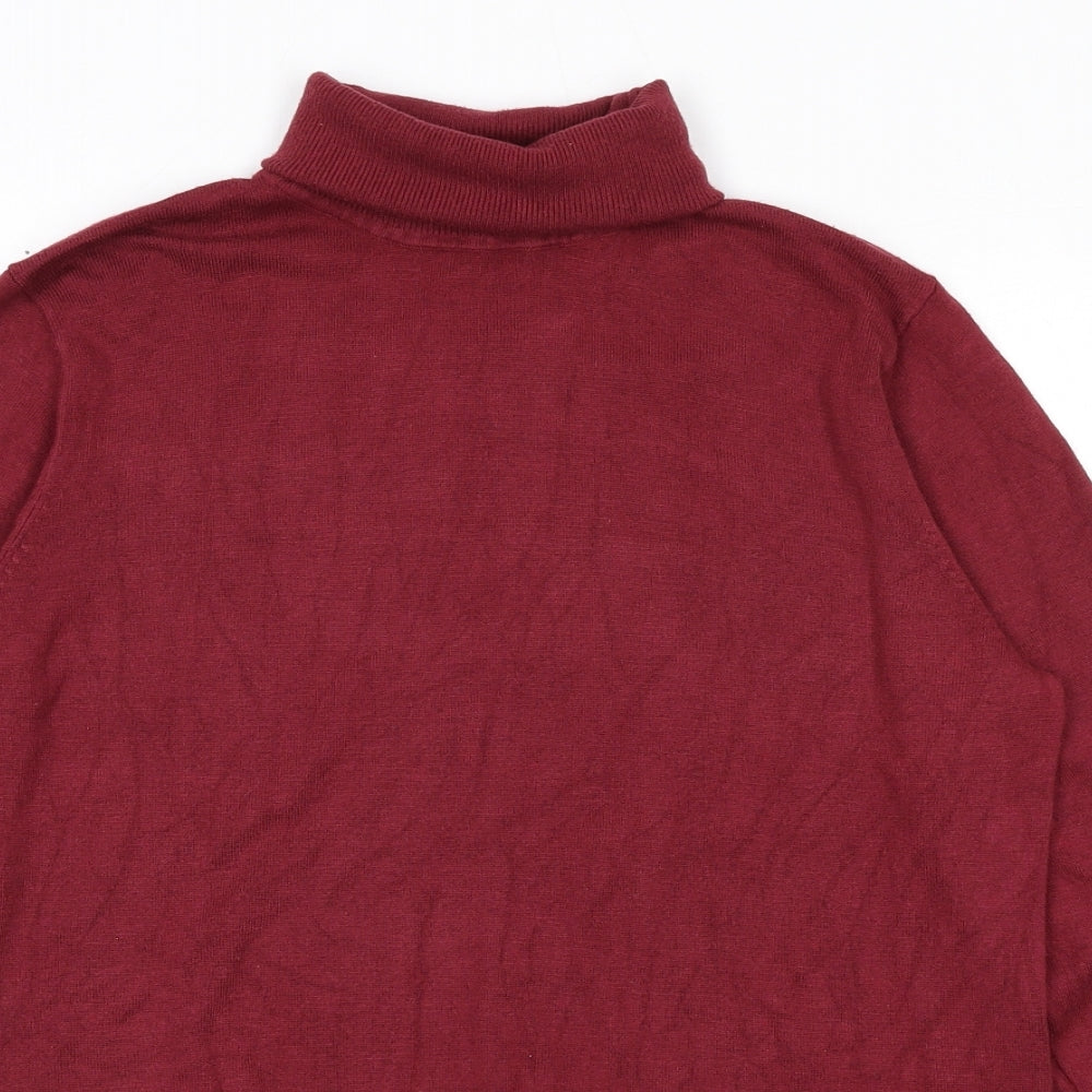 St Bernard Womens Red Roll Neck Viscose Pullover Jumper Size L