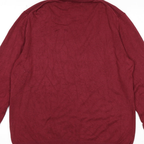 St Bernard Womens Red Roll Neck Viscose Pullover Jumper Size L