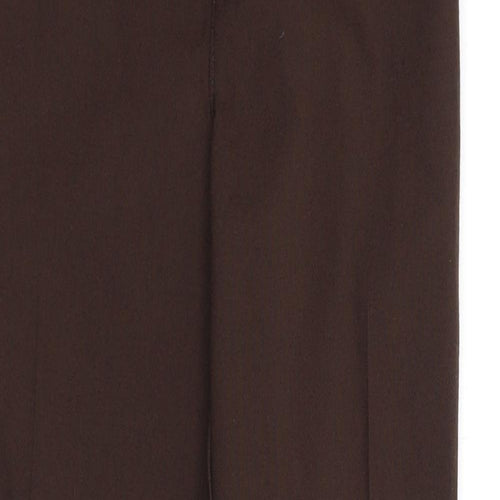 Marks and Spencer Boys Brown Polyester Chino Trousers Size 8-9 Years L22 in Regular Zip