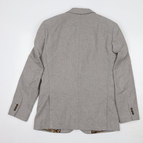 Sawyers & Hendricks Mens Grey Wool Jacket Blazer Size 38 Regular
