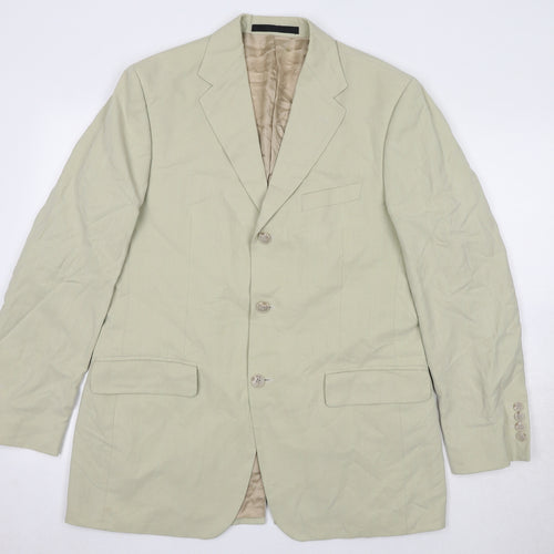 Marks and Spencer Mens Beige Lyocell Jacket Blazer Size 40 Regular