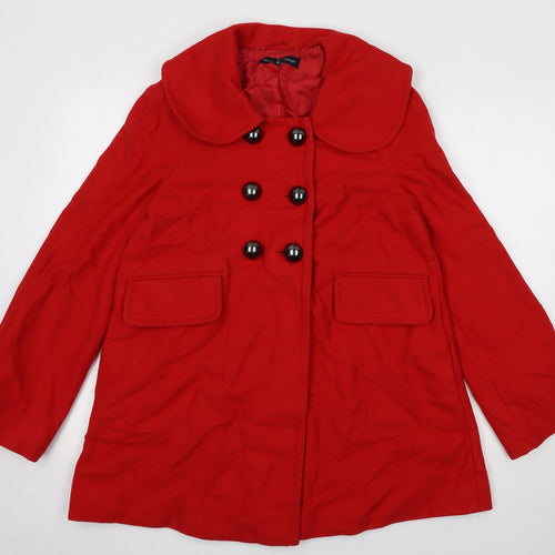 French Connection Womens Red Jacket Size 8 Button