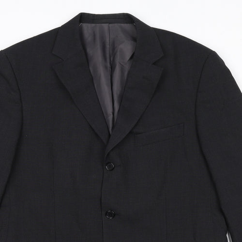Marks and Spencer Mens Black Polyester Jacket Suit Jacket Size 40 Regular