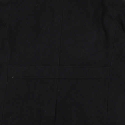 Marks and Spencer Mens Black Overcoat Coat Size 2XL Zip