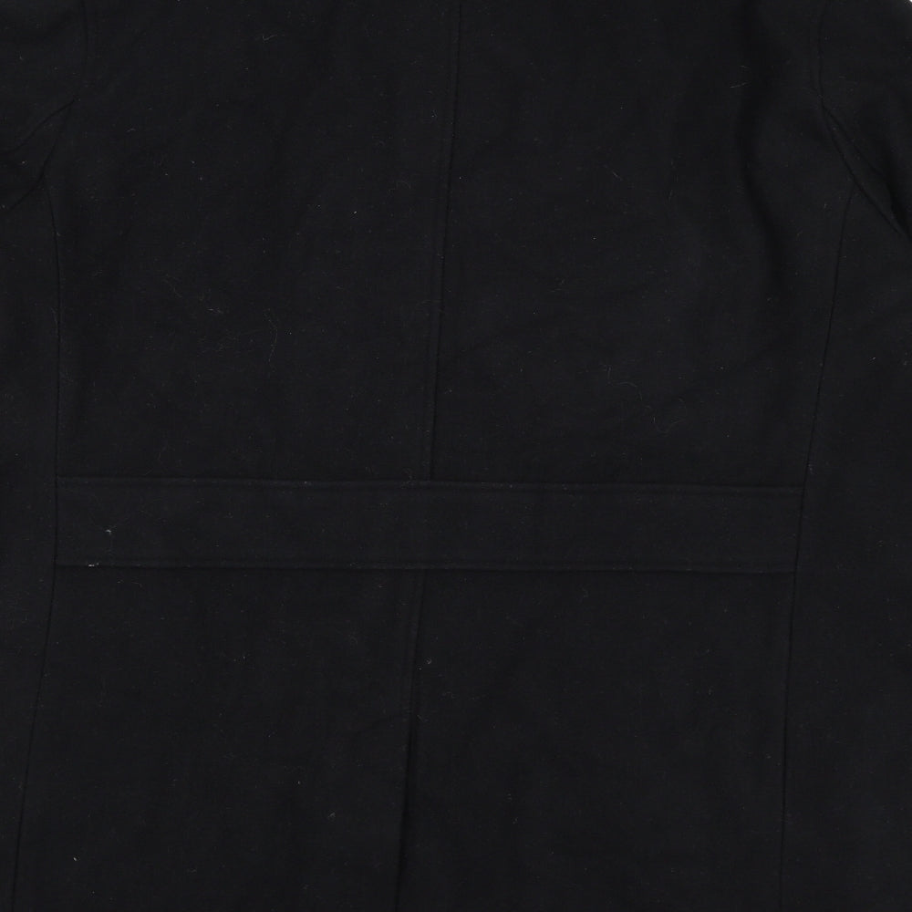Marks and Spencer Mens Black Overcoat Coat Size 2XL Zip