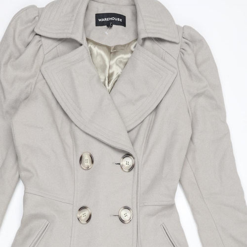 Warehouse Womens Beige Trench Coat Coat Size 10 Button