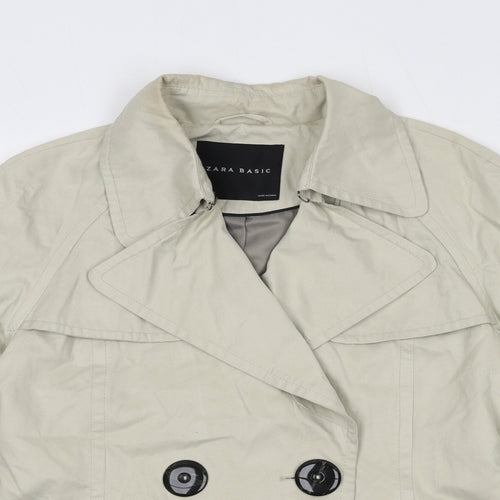 Zara Womens Beige Jacket Size L Button