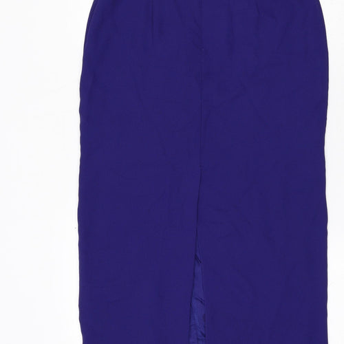 Wallis Womens Blue Polyester A-Line Skirt Size 10 Zip