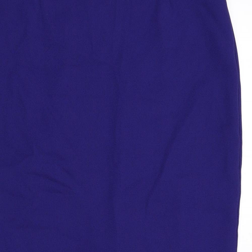 Wallis Womens Blue Polyester A-Line Skirt Size 10 Zip