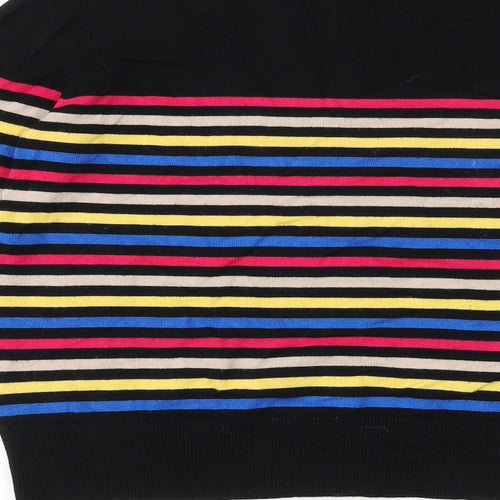 M&Co Womens Multicoloured Round Neck Striped Viscose Pullover Jumper Size 10