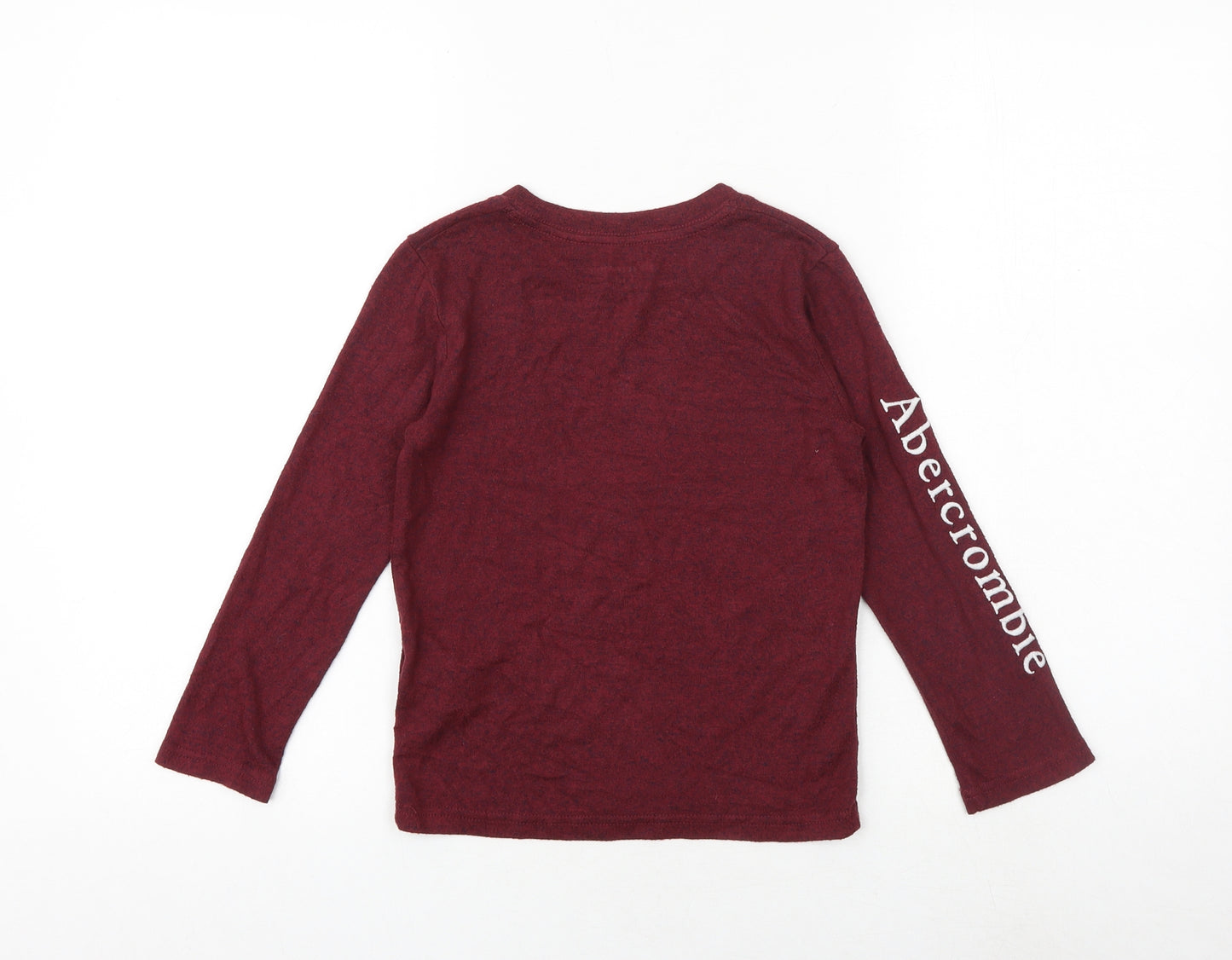 Abercrombie & Fitch Boys Red Viscose Basic T-Shirt Size 5-6 Years Round Neck Pullover