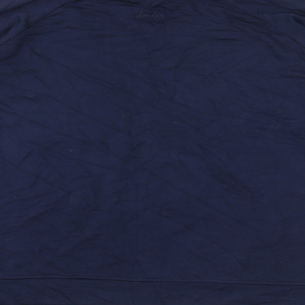Joules Womens Blue Viscose Basic T-Shirt Size 12 Boat Neck