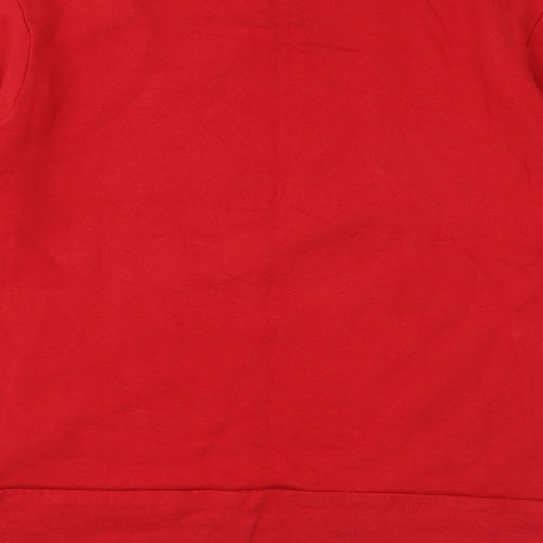 JACK & JONES Mens Red Cotton Pullover Sweatshirt Size M - Snowman Christmas