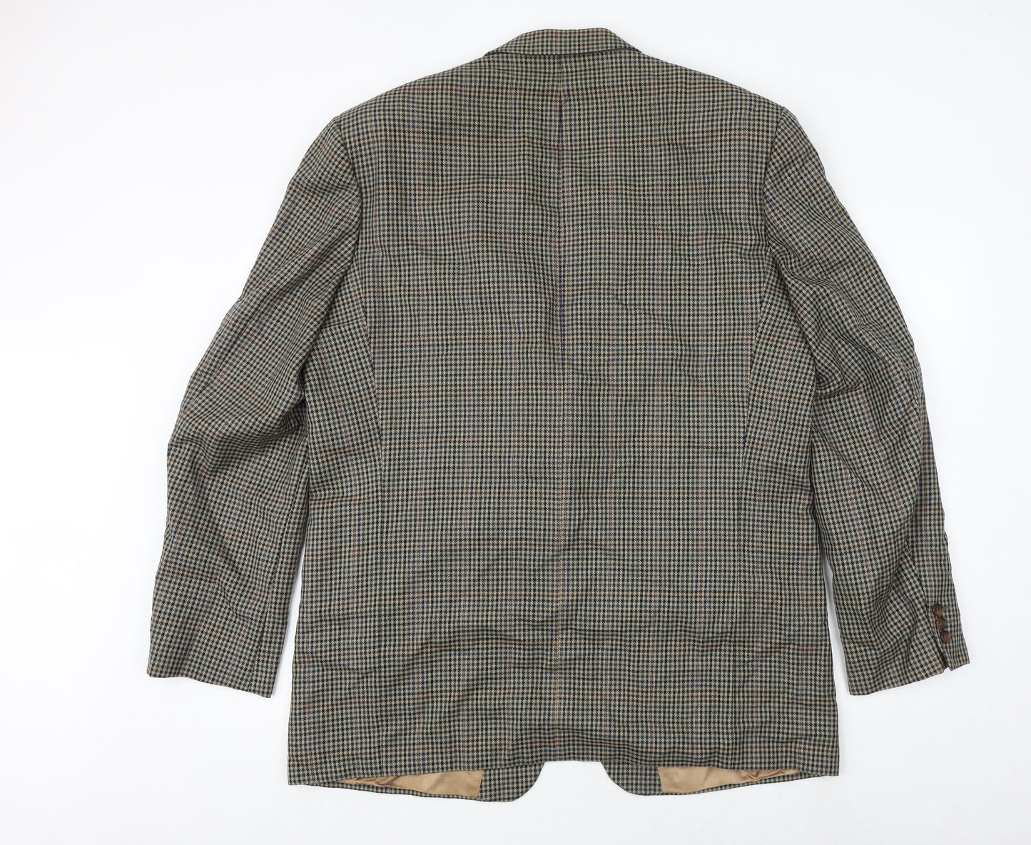 Burton Mens Brown Geometric Wool Jacket Blazer Size 46 Regular