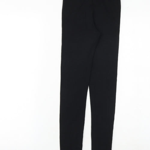 H&M Girls Black Cotton Jogger Trousers Size 9-10 Years Regular Pullover - Leggings