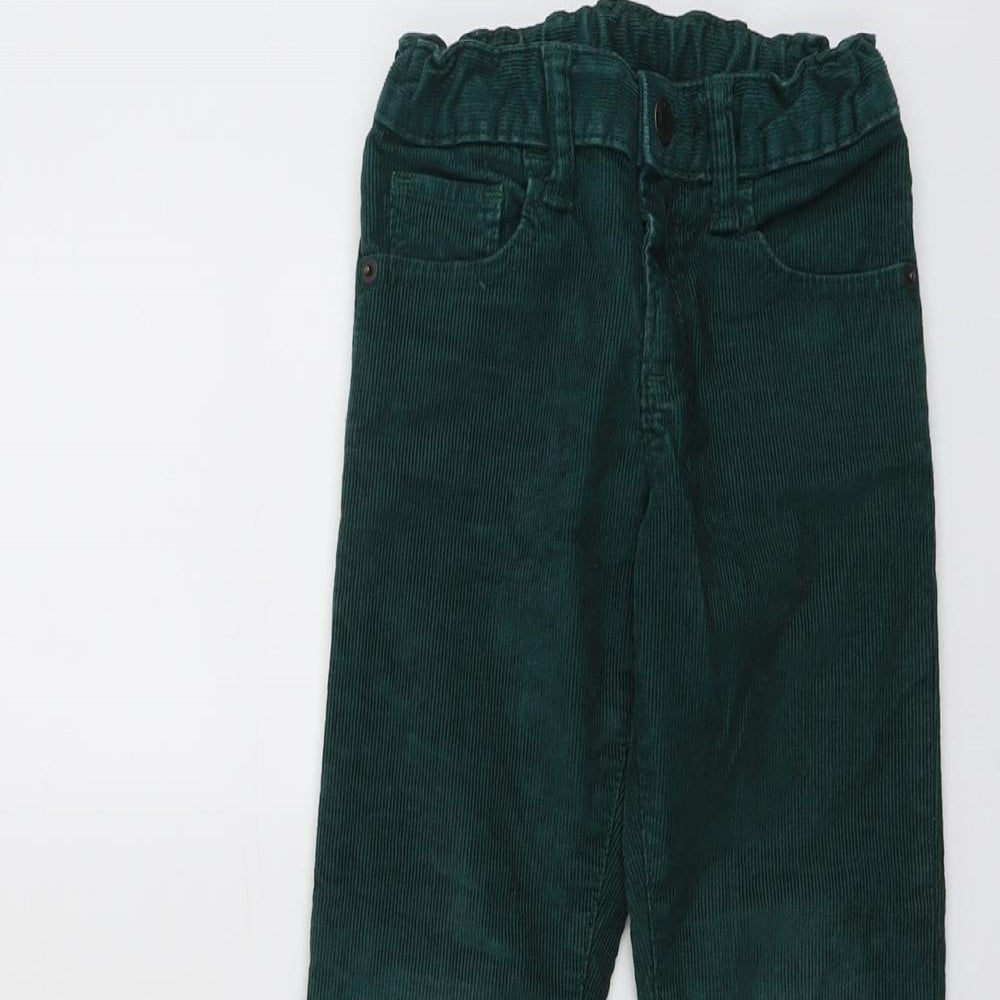 Gap Boys Green Cotton Chino Trousers Size 5 Years Regular Button