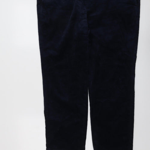 Marks and Spencer Mens Blue Cotton Trousers Size 40 in L29 in Regular Button