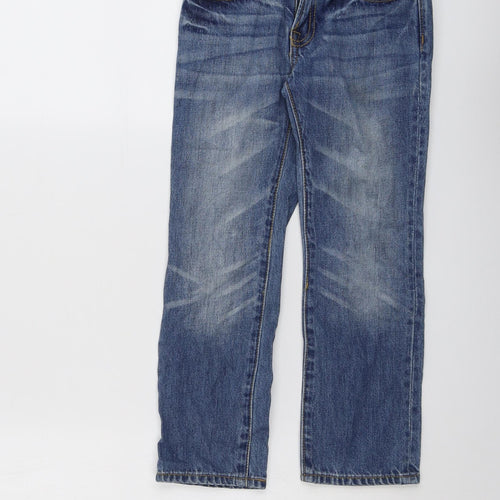 Gap Boys Blue Cotton Straight Jeans Size 6 Years Regular Snap