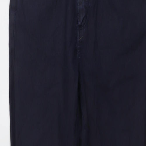 Zara Womens Blue Cotton Trousers Size 10 L27 in Regular Button