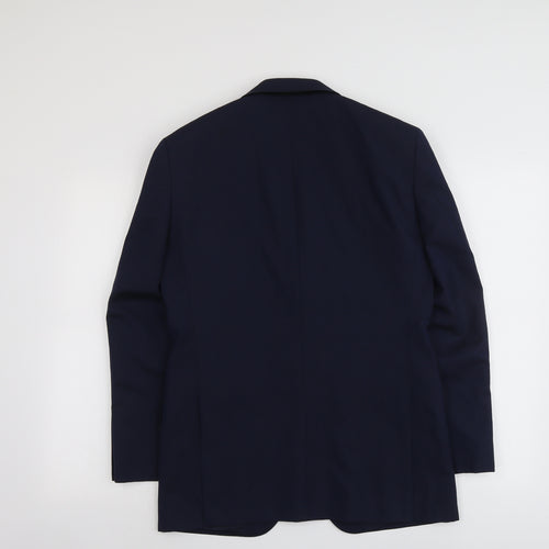 TM Lewin Mens Blue Wool Jacket Suit Jacket Size 40 Regular