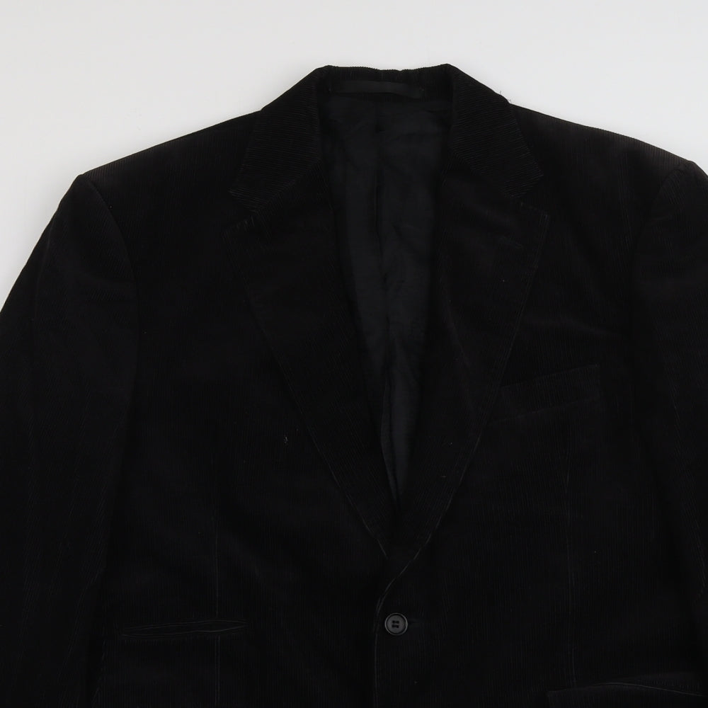 Autograph Mens Black Cotton Jacket Blazer Size 42 Regular