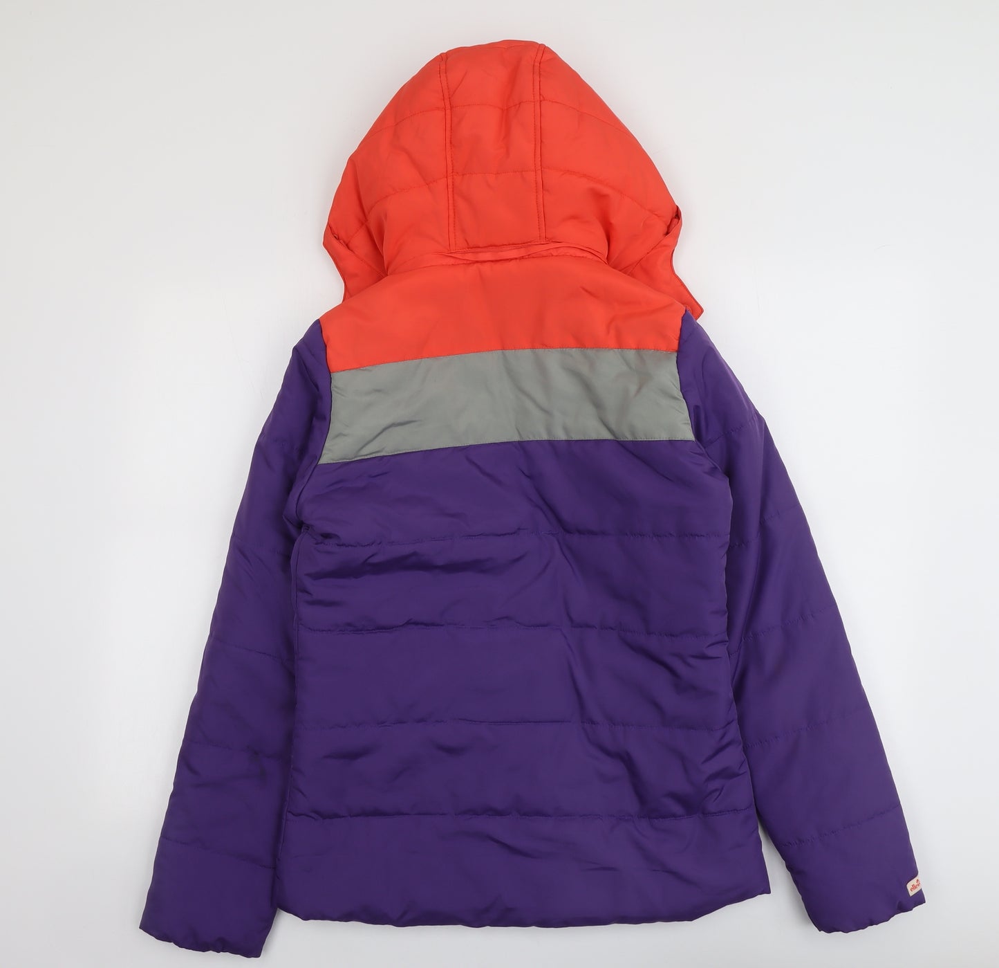 ellesse Womens Purple Geometric Puffer Jacket Jacket Size 10 Zip