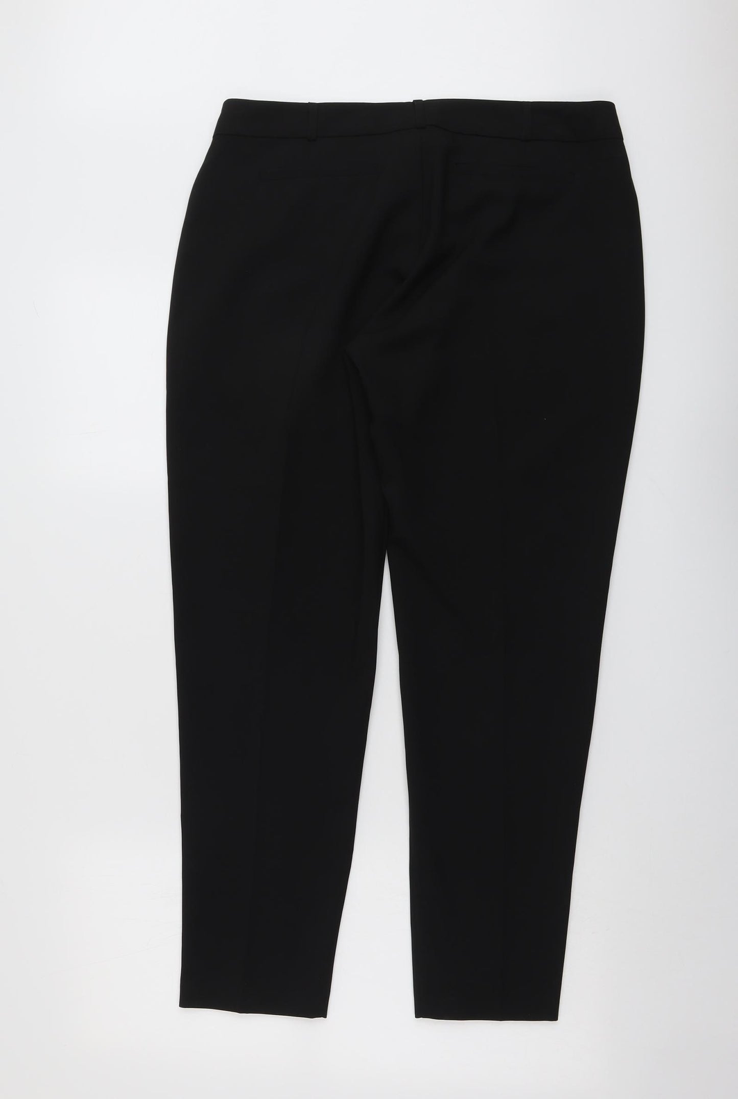 Select Womens Black Polyester Carrot Trousers Size 14 L28 in Regular Button